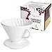 Kajava Mama Pour Over Coffee Dripper - Ceramic Slow Brewing Accessories for Home, Cafe, Restaurants - Easy Manual Brew Maker Gift - Strong Flavor Brewer - #2 Paper Cone Filters - Size: 2 Cup, White