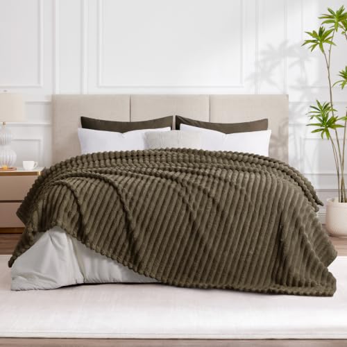 RUIKASI Kuscheldecke 220x240 Flauschig Decke Braun - XXL Wolldecke Sofadecke für Couch & Bett, Wohn- & Kuscheldecken… – Ansicht 2
