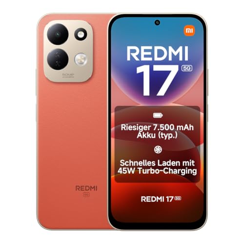 XIAOMI REDMI 17 5G, Smartphone 4+128 GB, Orange, 7500mAh Akku, 45W Laden