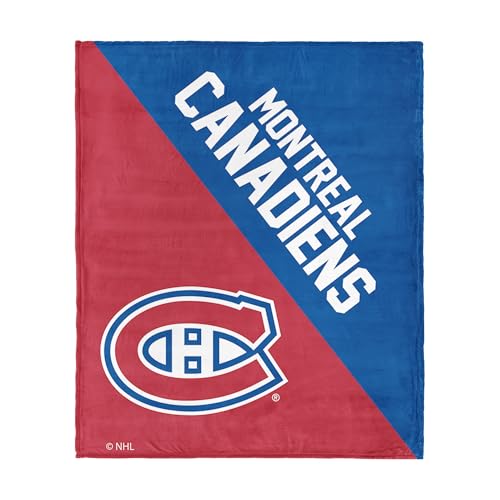 Northwest NHL Montreal Canadiens Halftone Silk Touch Throw Blanket, Ultra Soft Plush Polyester, Lightweight Warm Decorative Fan Gift, 46 x 60 in