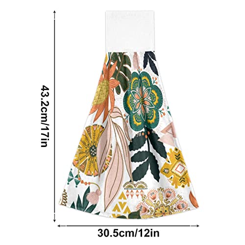 Boho Floral Kitchen Towels Set Of 2 Tropical Leaves Soft Absorbent Dishcloth Fast Drying Hand Towel For Toilet Bathroom Hotel Decor #TOP2