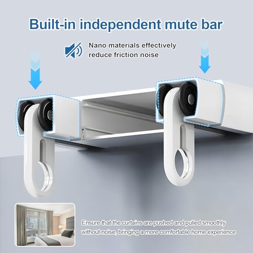 Rail rideau double blanc 3,4m pour séparer une chambre - 6