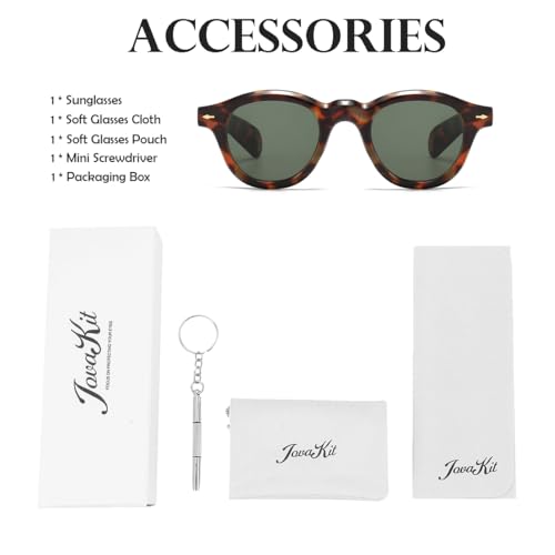Image of JOVAKIT Trendy Round Sunglasses for Women Men 90s Retro Vintage Classic Fashion Round Frame Sun Glasses Black Shades