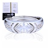 HALUKAKAH Anillo para Hombre Ojo de Horus con Moissanita Plata de Ley 925 Baño en Platino con Certificado,Diamantes Laboratorio Marquesa Engaste en Garras,para Compromisos,Bodas,Talla Ajustable