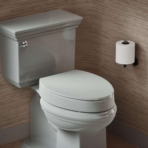 KOHLER 25875-0 Hyten 3" Height, Elevated Soft Close Elongated Toilet Seat, Contoured Seat with Grip-Tight Bumpers, Quick-Attach Hardware, No Slam Toilet Seat, White — view 6