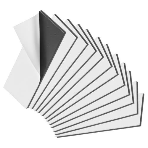 Gjinxi 12 Pcs Magnetic Tape, Flexible Magnet Strip with Strong Adhesive Backing, Self Adhesive Magnets for DIY Crafts, Photo Picture Fridge (60 x20 x 2 mm)