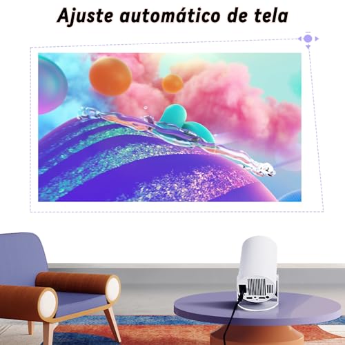 Projetor De Parede Cinema Apresentação Wifi Suporta 4k 1080p Android 11 Portátil 130 polegadas