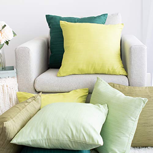 Image of The White Petals Apple Green Throw Pillow Covers - Luxurious, Elegant & Decorative (18x18 inch, Pack of 2)