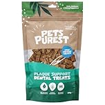 Pets Purest Dog Dental Chews, Plaque Support Dental Treats for Dogs. Nutritious Dog Teeth Cleaning Chews for Fresh Breath, Reduced Palque & Oral Health. 200g Cold Pressed Dental Treats with Seaweed