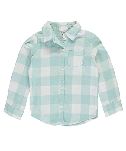 Chemise boutonnee fille carreaux vert menthe taille 6X poche