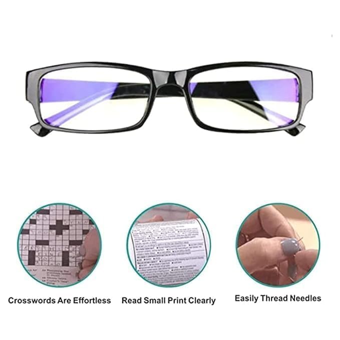 RULOKSHA One Power Readers Auto Focus Reading Glasses,Clear Focus Adjusting Optic for Women and Men Rimless Blue Light Blocking Lenses,Lightweight... - Image 5