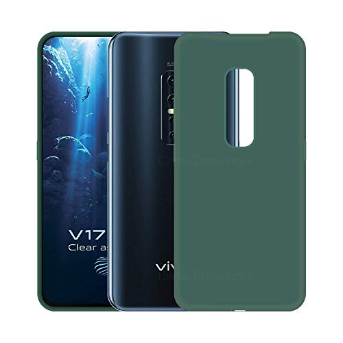 Image of Case Creation Luxurious OG Series for Vivo V17 Pro Case Cover,Anti-Dirty Slim Case Frosted Matte Cute Candy TPU Raised Bezel (Splash of Color) Back Cover for Vivo V17 Pro -Lake Green