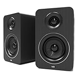 AZATOM Bookshelf Speakers 60W | Bluetooth | 3” Carbon Fibre Drivers & Silk Tweeters | 24bit DAC Built-in | Perfect for Computer Gaming, Vinyl Turntable, HiFi, Home Theatre Equinox M3 (Black) - Image 1