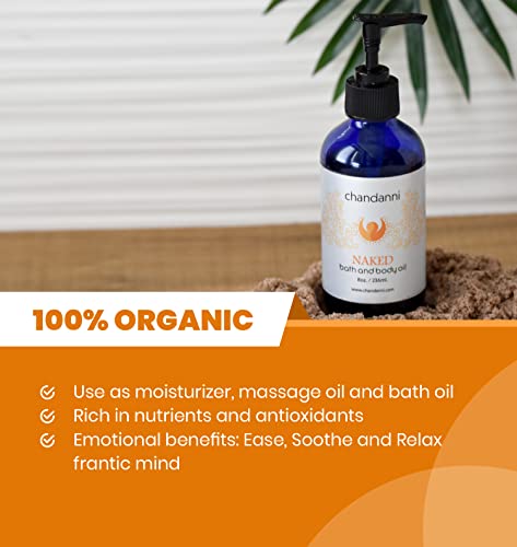 Chandanni 14 Organic Naked Body Massage Oil & Bath Oil (8Oz/236Ml) Made With Sesame, Sunflower thumb #2