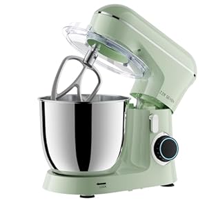 Stand Mixer, Dough Mixer, Bread Mixer, Cake Mixer with Bowl SS 5.5 QT, 450W Copper Motor, Kitchen Electric Standing Mixer with Beater, Dough Hook, SS Egg Whisk (450W Green)