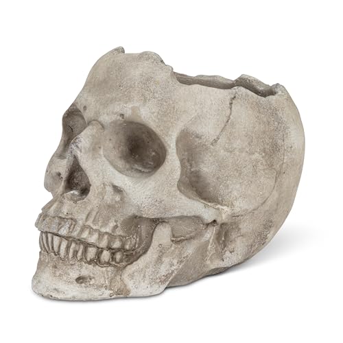 Abbott Collection Skull Cement Planter - Grey, Large (5' H)