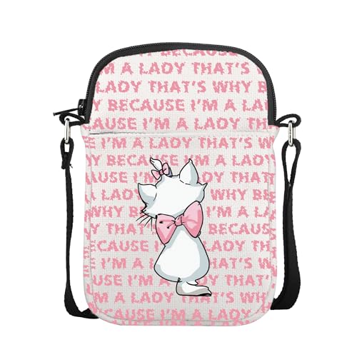 CMNIM Ladies Cats Gifts Cartoon Cat Movie Crossbody Purse Because Im a Lady Thats Why Gift for Fans Shoulder Bag
