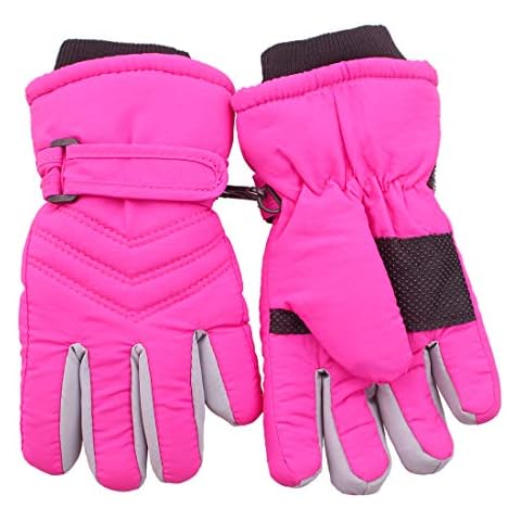 Pink Kids Girl Ski Snow Sport Driving Winter Gloves Waterpoof Cover