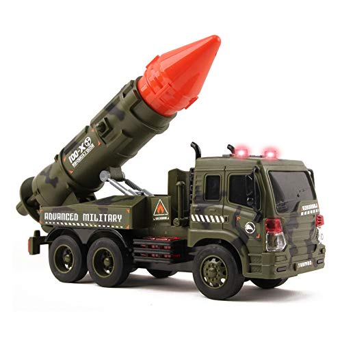 Vokodo Military Launcher Truck Friction Powered Fighter With Lights Sounds And Pull Back Missile Kids Push And Go Army Carrier Vehicle Pretend Play Armored Toy Car Great Gift For Children Boys Girls #TOP18