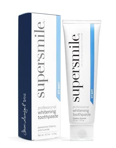 Supersmile Whitening Toothpaste with Fluoride - Clinically Proven to Whiten Teeth Up to 6 Shades, Strengthen Enamel - No Sensitivity, Icy Mint, 4.2 oz