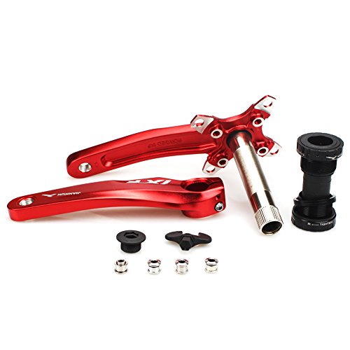 Cysky Bike Crank Arm Set Mountain Bike Crank Arm Set 170Mm 104 Bcd With Bottom Bracket Kit And Chainring Bolts For Mtb Bmx Road Bicyle, Compatible With Shimano, Fsa, Gaint (Red) #TOP1