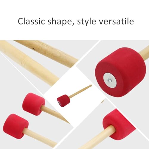 Martillo grande de espuma con mango de madera para bombo miniatura 3