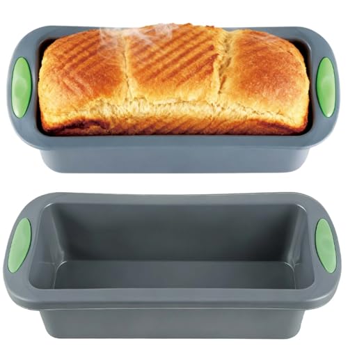 CDDCWZ Molde de silicona de 2 piezas para hornear pan, rectangular, antiadherente, reutilizable, para pasteles, pan, lasaña, brownies, etc. (28x12x6.5cm)