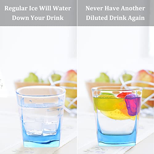 Shengqipc Reusable Ice Cubes, 60 Pack Plastic Ice Cubes Fruit Shaped Refreezable Ice Cubes Bpa Free (Muticolor Fruit) #TOP6