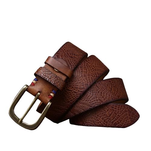 Ceinture cuir de vachette durable boucle laiton massif