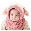 xczbb sjaal Kinderen Hoeden Pom Pom Ball Hat Kids Mutsen Cap Meisjes Jongens Winter Warm Wol Hooded Hat Baby Sjaals…