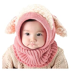 xczbb sjaal Kinderen Hoeden Pom Pom Ball Hat Kids Mutsen Cap Meisjes Jongens Winter Warm Wol Hooded Hat Baby Sjaals…