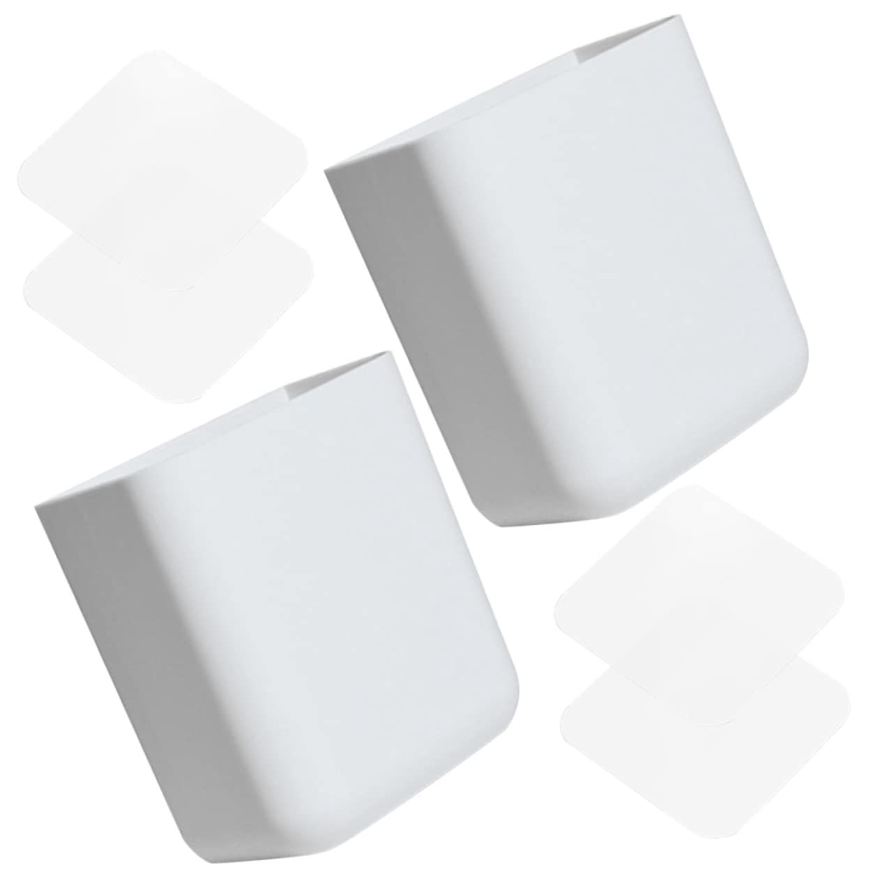 Set di 2 supporti per telecomandi da parete in plastica bianca adesiva per casa e ufficio, multiuso, per telecomandi TV e telefoni