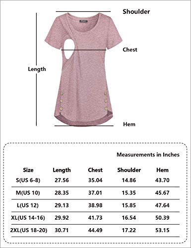 Maternity Tops And Blouses, Quinee Women Scoop Neck Cap Sleeve Summer Loose Fashion Nursing Tunic For Leggings Breastfeeding Pumping Clothes Knitting Basic Tee Shirts Dark Grey L #TOP5