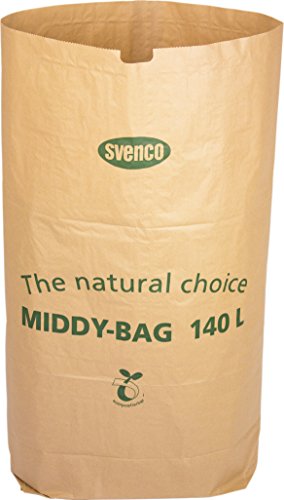 Alina Bolsa de papel compostable con ruedas/Saco de compostaje para jardín/Filtro para cubos de basura/Saco de papel biodegradable de 140 litros Guía de compostaje Marrón 20 sacos Cover