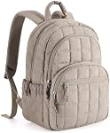 BAGSMART College Laptop Backpack, Travel Laptop Backpack for Women, Quilted Casual Daypack