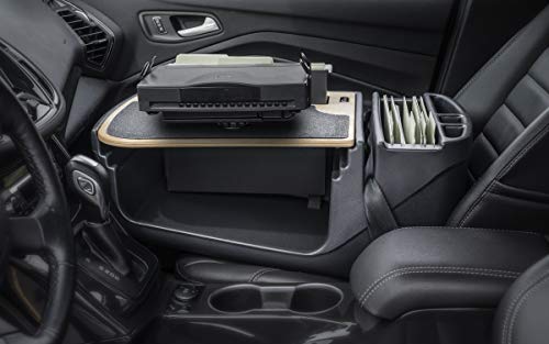 Image of AutoExec AE-FMEF-PI-PS-11M Efficiency FileMaster Car Desk for Your Vehicle Workstation and Mobile Office, Natural with 400 watt Power Inverter and Printer Stand | Vehicle Workstation, Mobile Office, 400 Watt Power Inverter, Printer Stand
