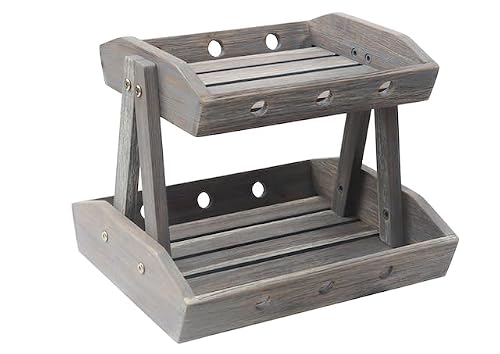 APPAFUN 2-Tier Wooden A-Frame Fruit Basket - Brush Grey