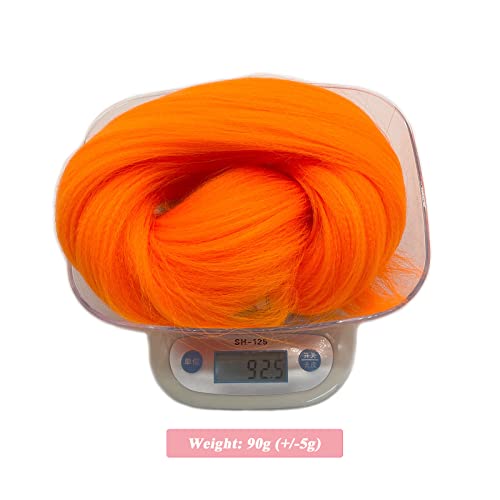 Color Orange Braiding Hair Pre Stretched Synthetic Colored Hair Extensions For Braiding Box Braids Pre Stretched Kids Micro Knotless Hypoallergenic Prestressed Braiding Hair (Orange Braids 3Packs) #TOP3