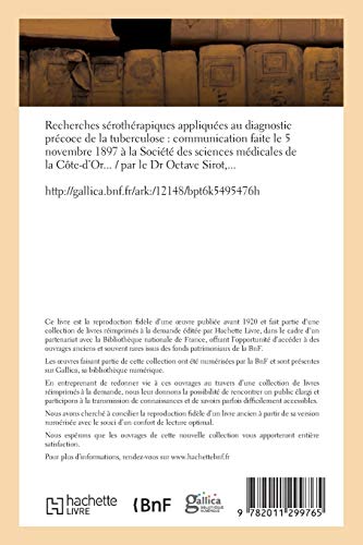 Recherches Sérothérapiques Appliquées Au Diagnostic Précoce de la Tuberculose: Communication
