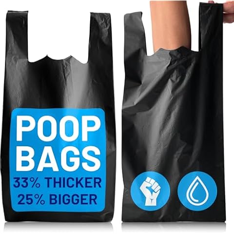 Large Dog Poo Bags with Easy Tie Handles Cover