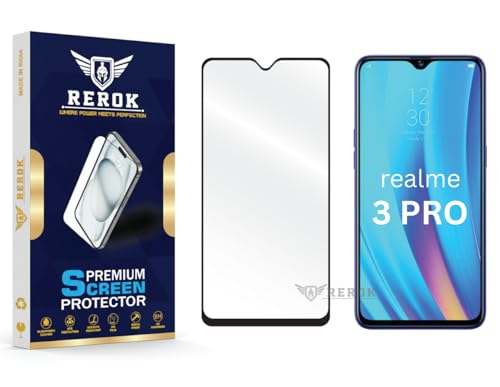 Image of Gorilla Tempered Glass Screen Protector Compatible with Realme 3 Pro [Pack of 1] | Edge-to-Edge, Bubble-Free, Case Friendly, Easy Installation Kit