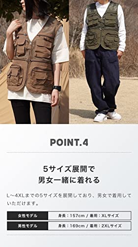 SUNGRAN 多機能 フィッシングベスト メッシュベスト 男女兼