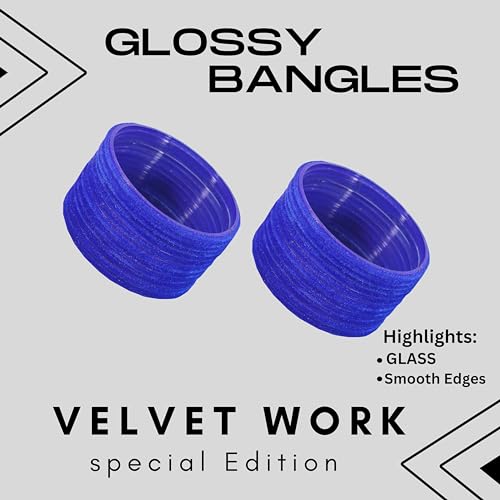 Image of NMII Glass Velvet Bangles Set For Women and Girls | Plain Glass Bangles | Velvet Chudi | Simple Bangles For Women | Stylish Glass Bangles- Set of 24