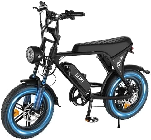 OUXI Electric Bike for Adults, 16" Fat Tire Ebike with 36V 10.4Ah...