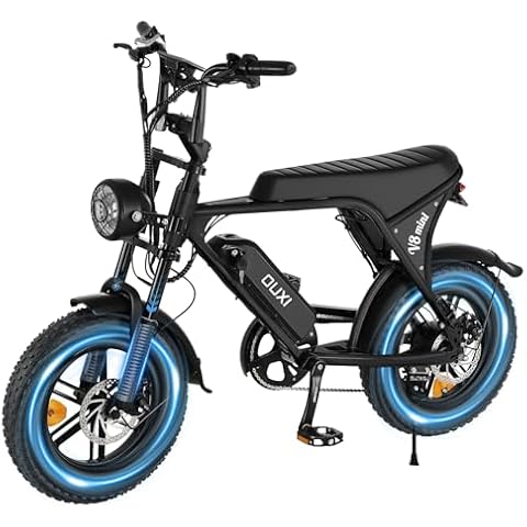 OUXI V8 Mini Electric Bike for Adults, 16" Fat Tire Ebike with 36V 10.4Ah Removable Battery, Moped Style EBike Up to 20MPH, 500W Upgrade Powerful Motor, Electric Bicycle for Leisure Riding & Commuting Cover