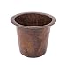 Premier Copper Products BR12WDB 12-Inch Universal Round Hammered Copper Champagne Bar Sink, Oil Rubbed Bronze