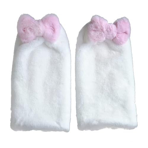 Funipunk Kawaii Winter Leg Warmers Knitted Cute Subculture Half Sleeve Foot Leg Warm Socks Women Jk Unform Y2K Christmas Gift (Pink-1) #TOP7