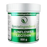 SONNENBLUMENLECITHIN-PULVER 500g HÖCHSTER QUALITÄT GVO-FREI (DEUTSCHE ETIKETTEN UND ANLEITUNGEN)