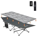 KingCamp 簡易ベッド 折りたたみベッド エアーマット付き 組立不要 キャンプ コット アウトドア 野外 昼寝 サマーベッド スチール製 保温 丈夫 安定 防水 耐荷重120 kg 庭 ビーチ 収納袋付き