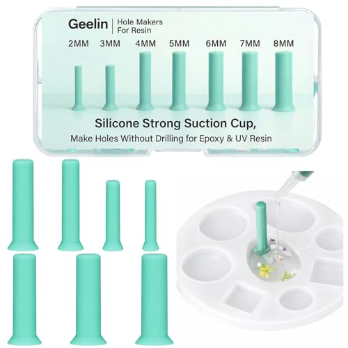 Geelin 35pcs Hole Maker for Resin, 7 Sizes(2/3/4/5/6/7/8mm) Silicone Makers
